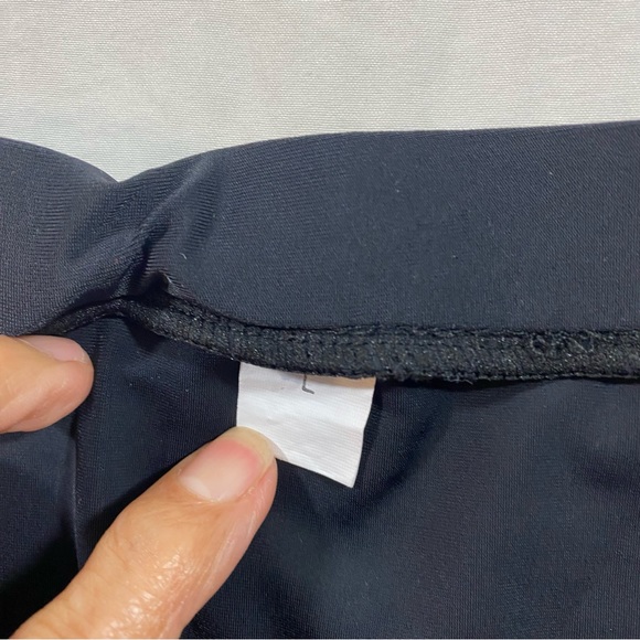 Swim Skirt Women’s Large High Waist Black Shirred sides Panty lined swimsuit - Picture 2 of 8